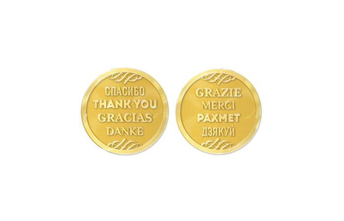 Шоколадные монеты 6г «Спасибо»/шокбакс/биткоин/евро  горький шоколад, в коробках по 500 штук - фото