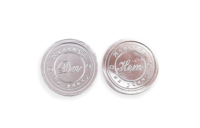 Шоколадные монеты 6г  с рельефным нанесением логотипа на шоколад  - фото