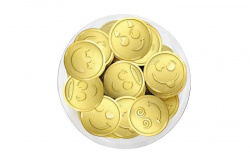 Шоколадная монета «Смайлики» 6г [молочный, золото] - фото
