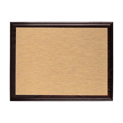 Плакетка Plaque, малая, венге с золотистым шильдом - фото