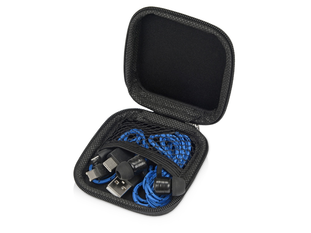 Набор «In motion» с наушниками и зарядным кабелем 3 в 1 - фото