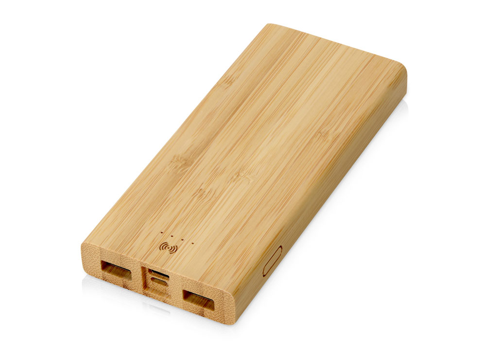 Внешний беспроводной аккумулятор из бамбука Bamboo Air, 10000 mAh - фото