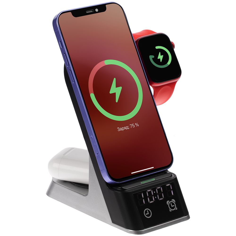 Зарядная станция c часами E-Store для смартфона - фото