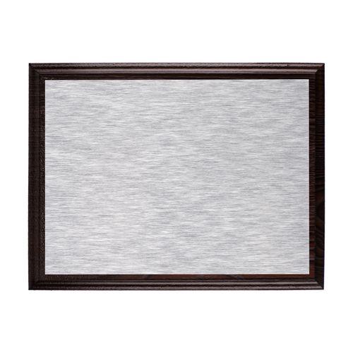 Плакетка Plaque, малая, венге с серебристым шильдом - фото