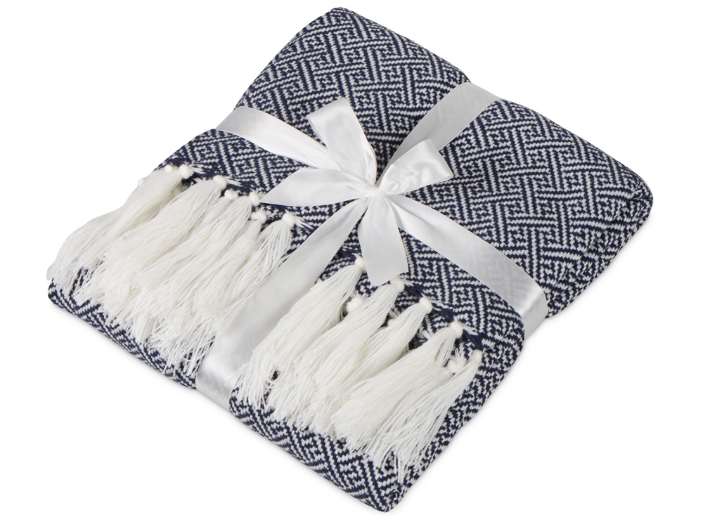 Плед акриловый с белой бахромой «Tassel» - фото