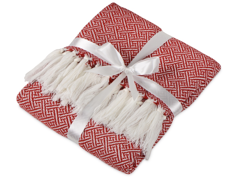 Плед акриловый Tassel с белой бахромой - фото